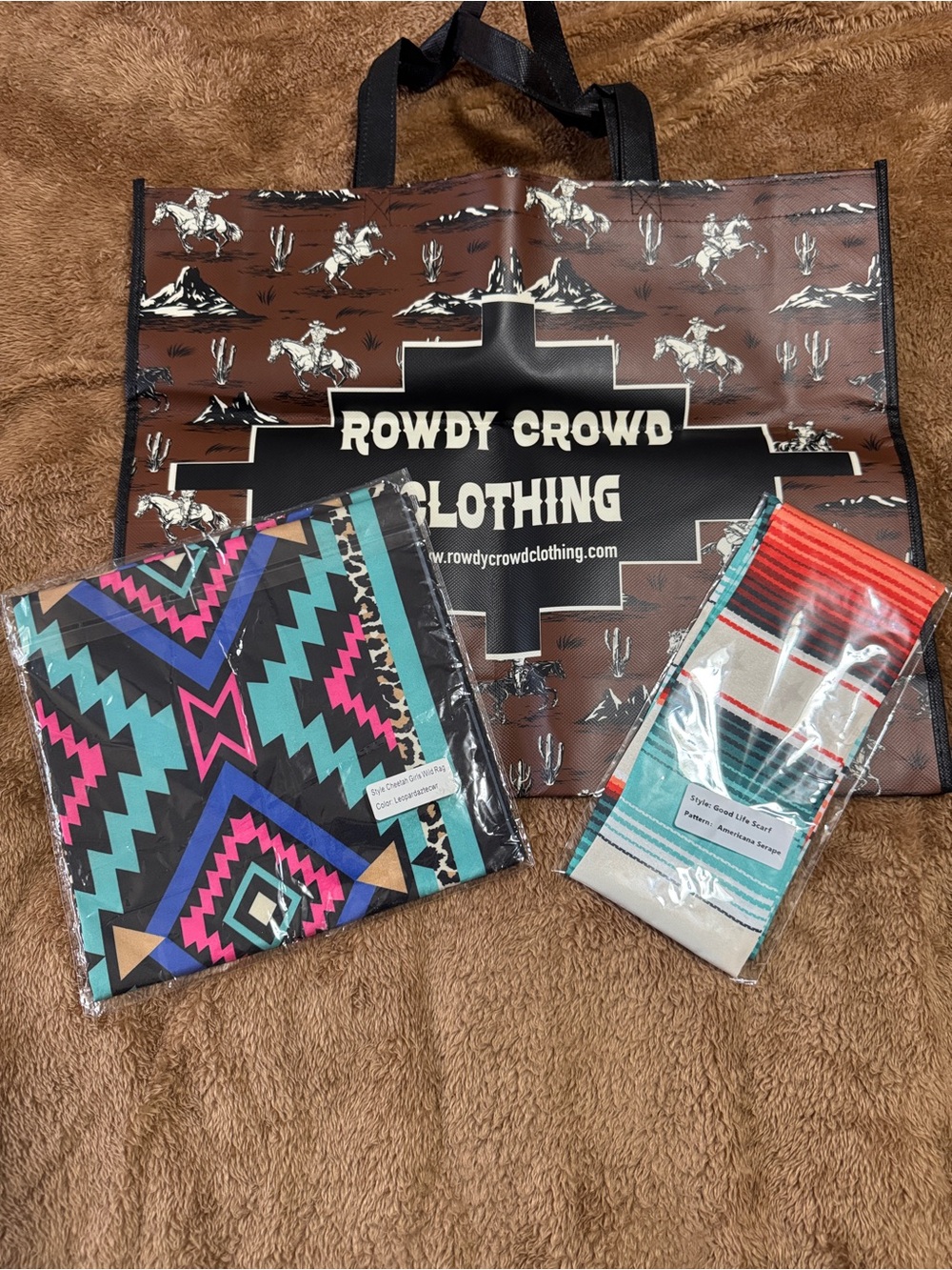 Rowdy Crowd package - reusable Tote, scarf and wild rag